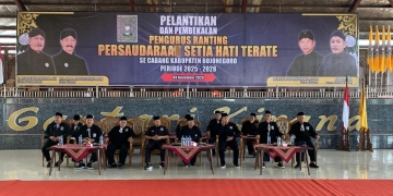 Ratusan Pengurus Ranting SH Terate se-Bojonegoro Dilantik. Kang Mas Wahyu: Jalankan Amanah dengan Ikhlas dan Sesuai Ajaran Organisasi