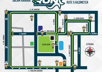 Rekayasa Lalu Lintas Medhayoh Night Run Bojonegoro 2025, Ini Rute dan Jalur yang Ditutup