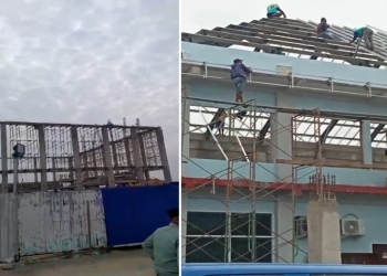 Pembangunan Gedung Pemkab Bojonegoro Disorot, Pekerja Diduga Abaikan K3