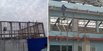 Pembangunan Gedung Pemkab Bojonegoro Disorot, Pekerja Diduga Abaikan K3