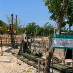 Progres pembangunan Jembatan Desa Semenpinggir Kecamatan Kapas Bojonegoro.