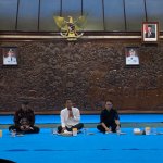 Bupati Bojonegoro Setyo Wahono menyampaikan rencana kerja sama dengan Universitas Brawijaya dalam Media Gathering di Pendopo Malowopati Bojonegoro.