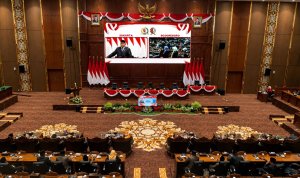 Dok istimewa Rapat Paripurna Istimewa DPRD Kabupaten Bojonegoro dengan agenda mendengarkan Pidato Kenegaraan Presiden RI, Jumat (14/8/2026).