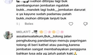 Gambar tangkapan layar keluhan warga di media sosial terkait Jembatan Ngablak di Bojonegoro yang dibangun melalui program BKKD 2025. Gambar tangkapan layar keluhan warga di media sosial terkait Jembatan Ngablak di Bojonegoro yang dibangun melalui program BKKD 2025.