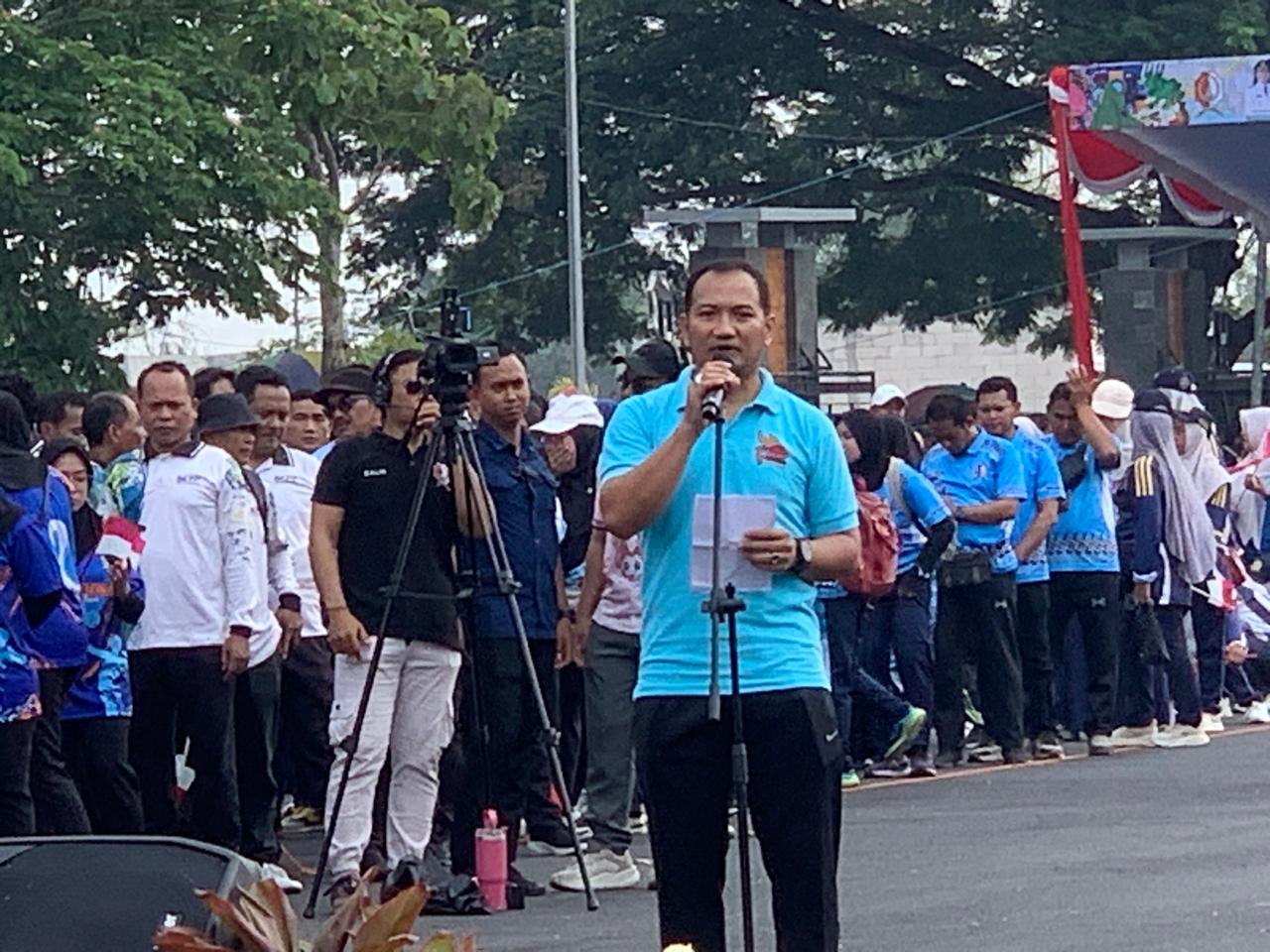 Kadispora Bojonegoro Arif Nanang Sugiarto menyampaikan sambutan Forkab 2026