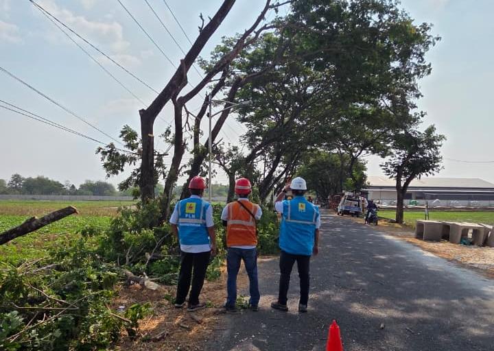 PLN ULP Sumberrejo bersama Tim ES UP3 Bojonegoro saat apel pembukaan kegiatan PACER+ di Balai Desa Pohwates, Kecamatan Kedungadem, Kabupaten Bojonegoro.