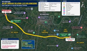 Ilustrasi rencana pembangunan Jalur Lingkar Selatan (JLS) Bojonegoro yang diproyeksikan menjadi jalur strategis untuk mengurai kepadatan lalu lintas dan mendorong pertumbuhan ekonomi wilayah selatan. Ilustrasi rencana pembangunan Jalur Lingkar Selatan (JLS) Bojonegoro yang diproyeksikan menjadi jalur strategis untuk mengurai kepadatan lalu lintas dan mendorong pertumbuhan ekonomi wilayah selatan.