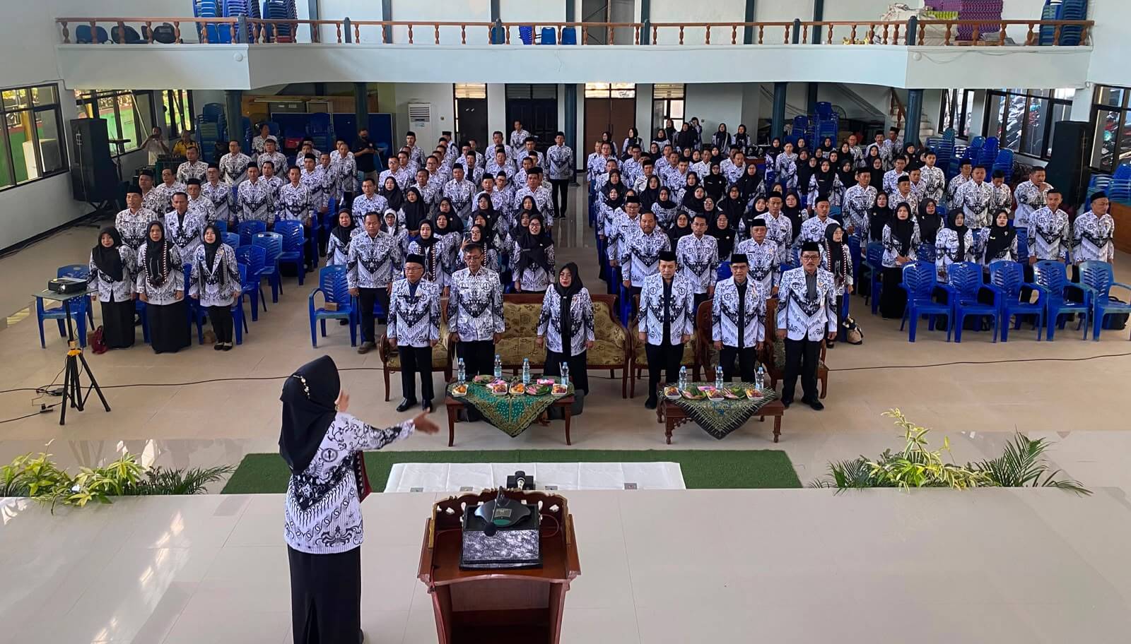 Suasana launching PGRI POWER Kabupaten Bojonegoro yang diikuti sekitar 250 peserta dari perwakilan 30 cabang PGRI se-Kabupaten Bojonegoro.