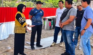 Wakil Bupati Bojonegoro Nurul Azizah saat melakukan sidak pembangunan Taman Rajekwesi.