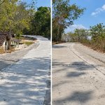 Tumpahan material cor beton yang mengeras di ruas jalan Desa Ngelo, Kecamatan Margomulyo, Bojonegoro, dikeluhkan warga karena dinilai membahayakan pengguna jalan.