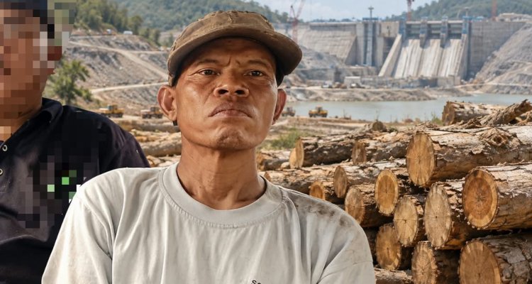 Suginanto, warga Desa Nganti, Kecamatan Ngraho, Bojonegoro, dalam perkara dugaan pengambilan dua potong kayu jati. Di sisi lain, polemik ribuan pohon jati dalam pembangunan Bendungan Karangnongko turut menjadi perhatian publik.