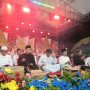 Penasihat Jami’yah Sholawat Kalimosodo Bojonegoro, Andy Wijanarko, dalam kegiatan Harlah ke-3 Jami’yah Sholawat Kalimosodo dan Harlah ke-4 P3S Bojonegoro di Desa Pilangsari, Kecamatan Kalitidu, Selasa (29/9/2026).